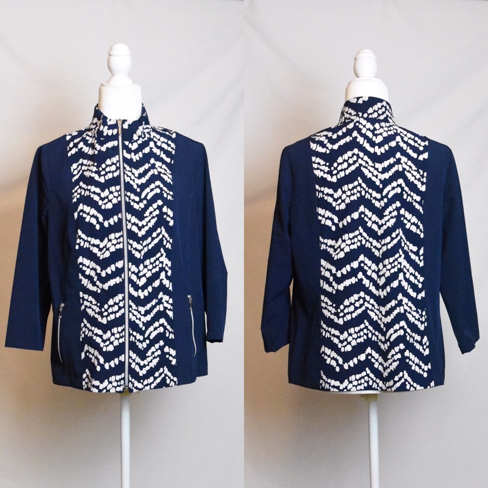CHICO’S Athleisure Jacket Navy Blue